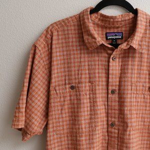 Patagonia Men’s XL Short Sleeve Button-Down Shirt - Organic Cotton & Hemp